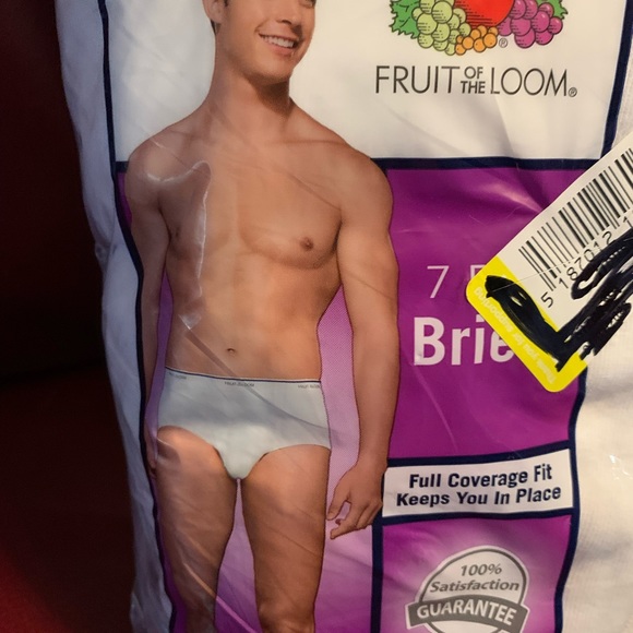New! FRUIT OF THE LOOM Men’s Briefs 7 Pk White Large 36-38 Underwear - Picture 3 of 6